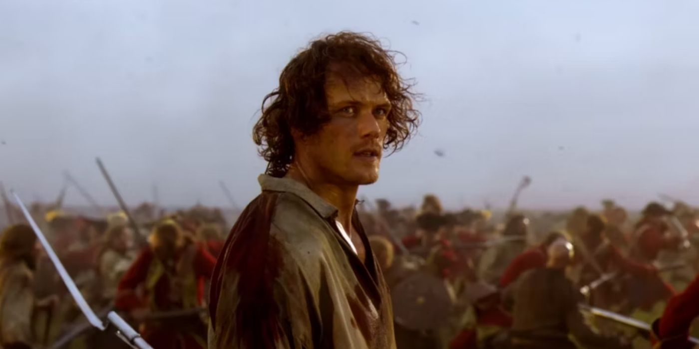 Jamie in a battle in Outlander