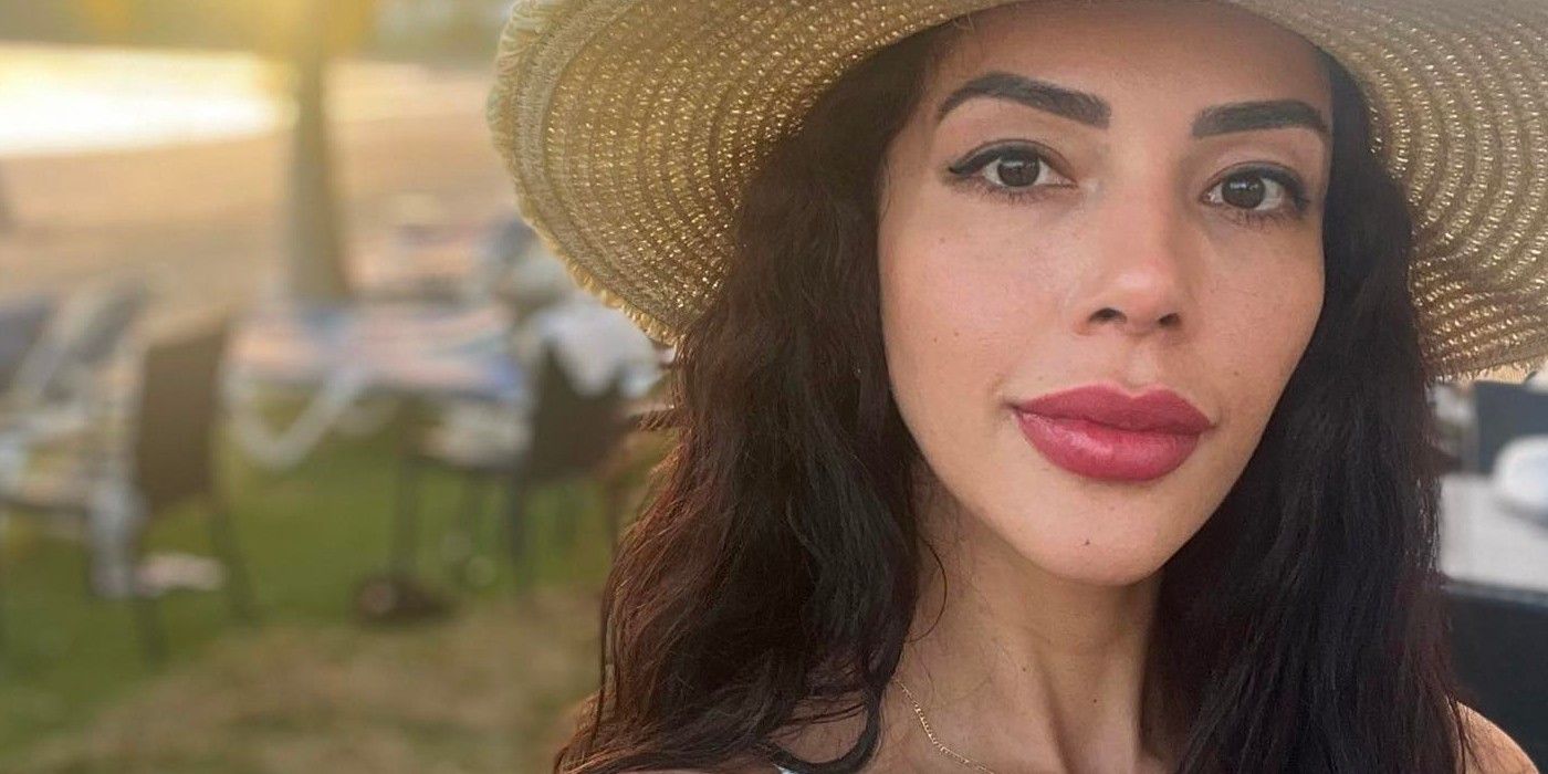 Jasmine Pineda from 90 Day Fiancé glam pose in hat lipstick