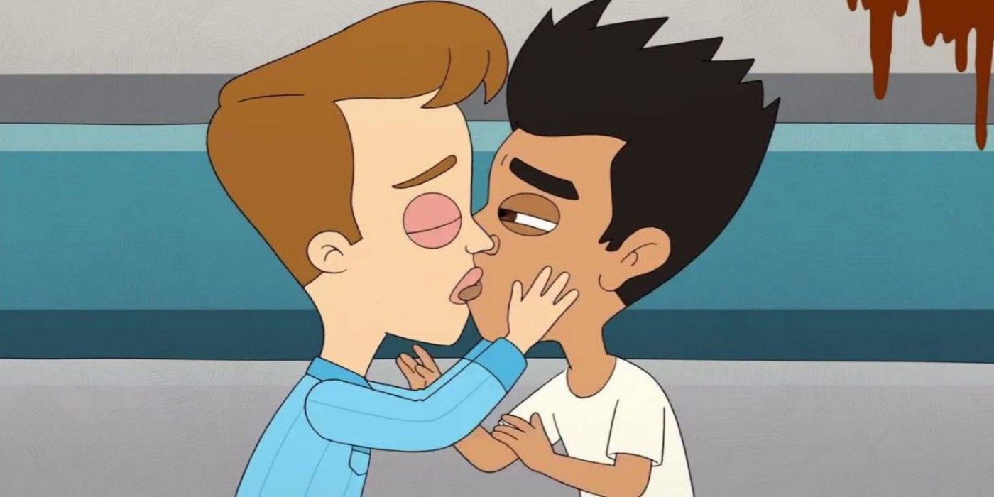 Jay and Matthew kissing on Big Mouth.