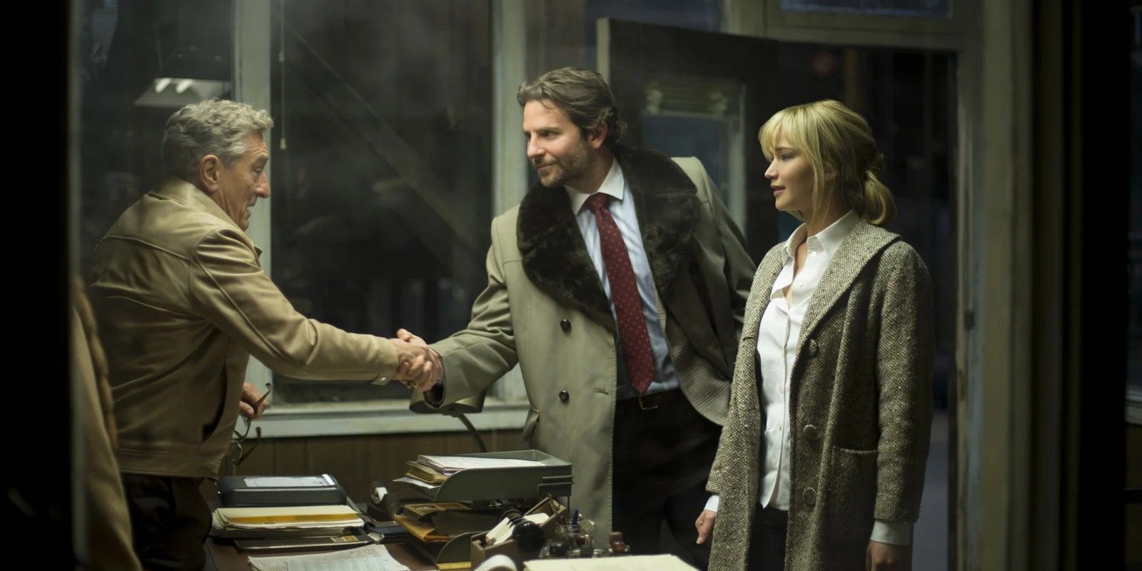 Jennifer Lawrence and Bradley Cooper in Joy