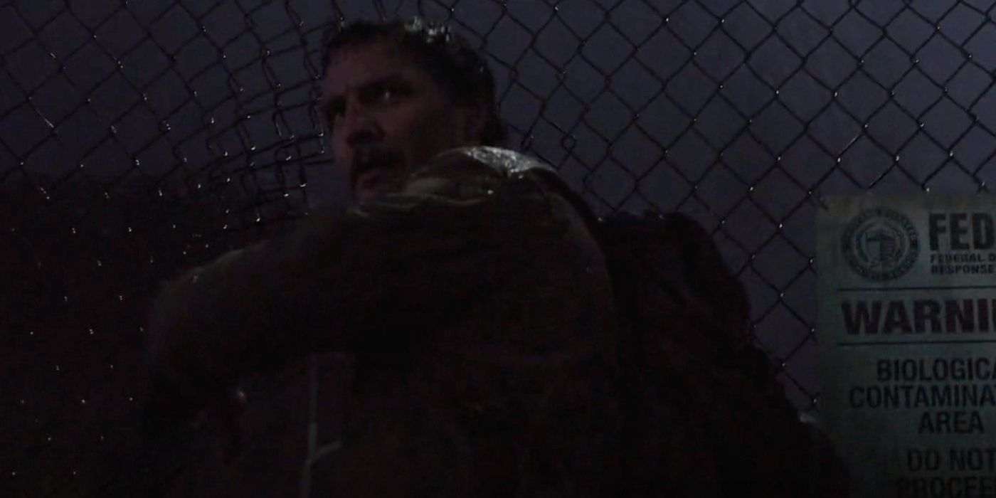 Joel contre une clôture Last of Us Episode 1