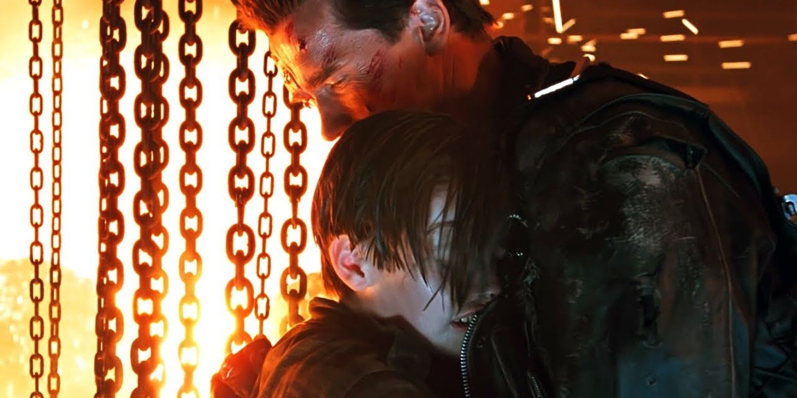 The T-800 comforts John Connor in Terminator 2.