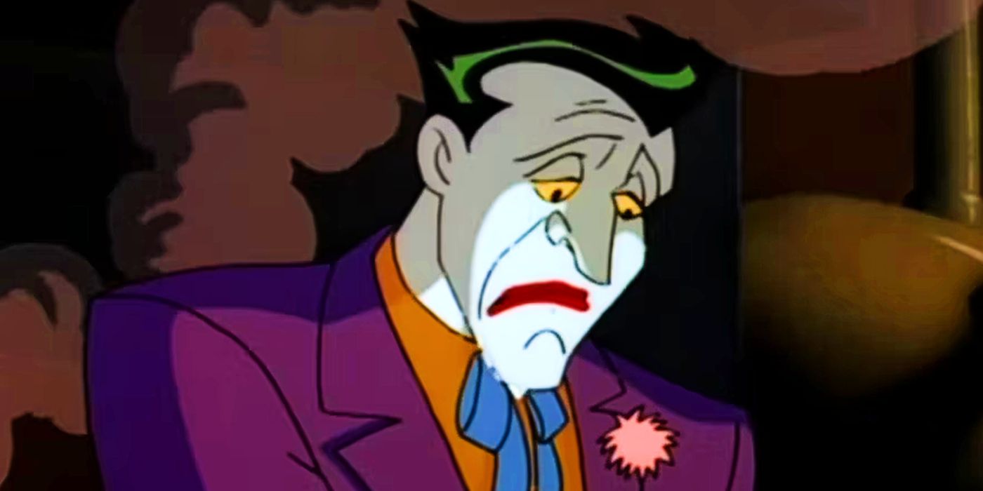 Joker pleurant dans Batman la série animée