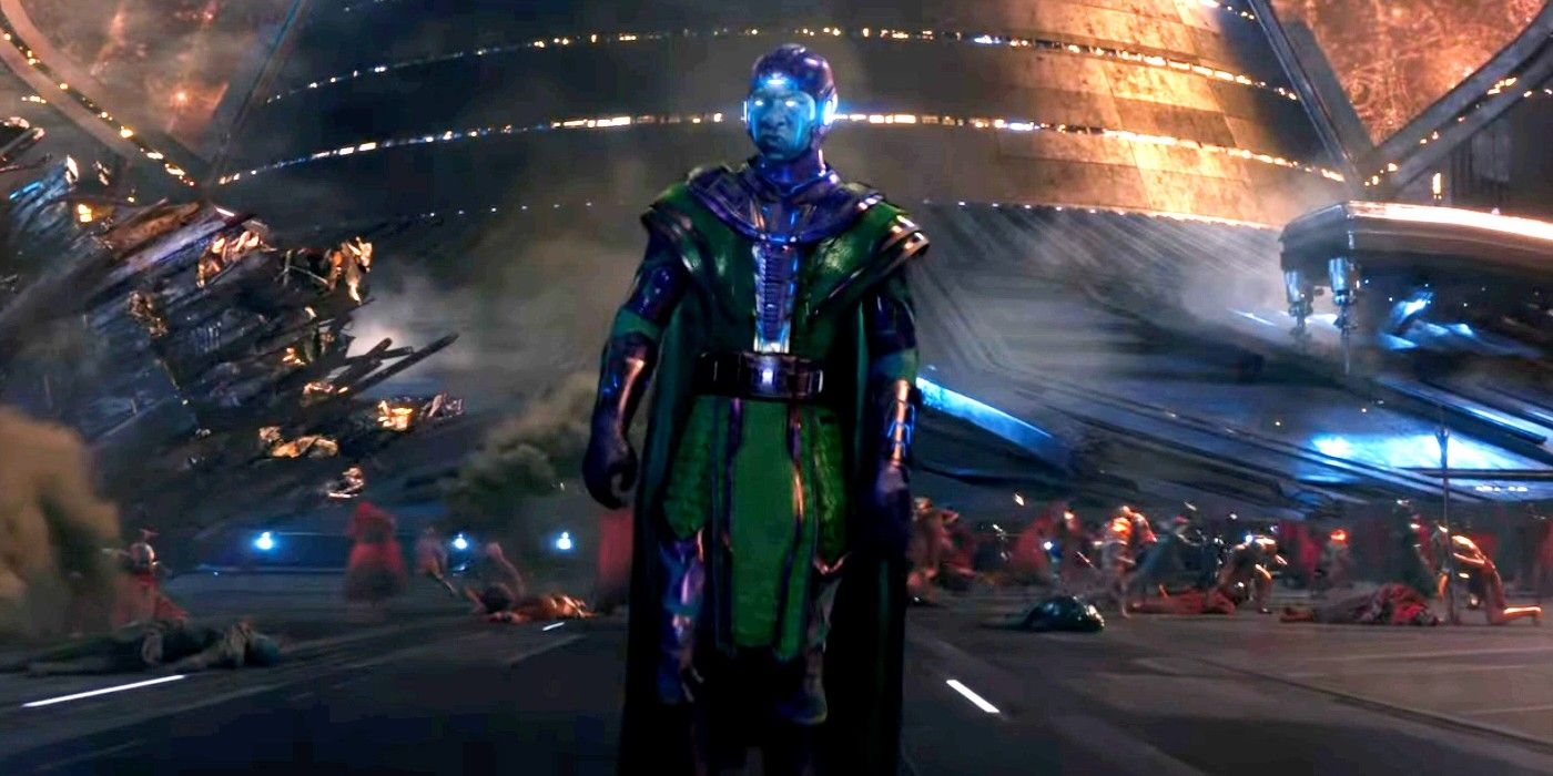 Kang with his mask on in the quantum realm in Ant-Man and the Wasp Quantumania