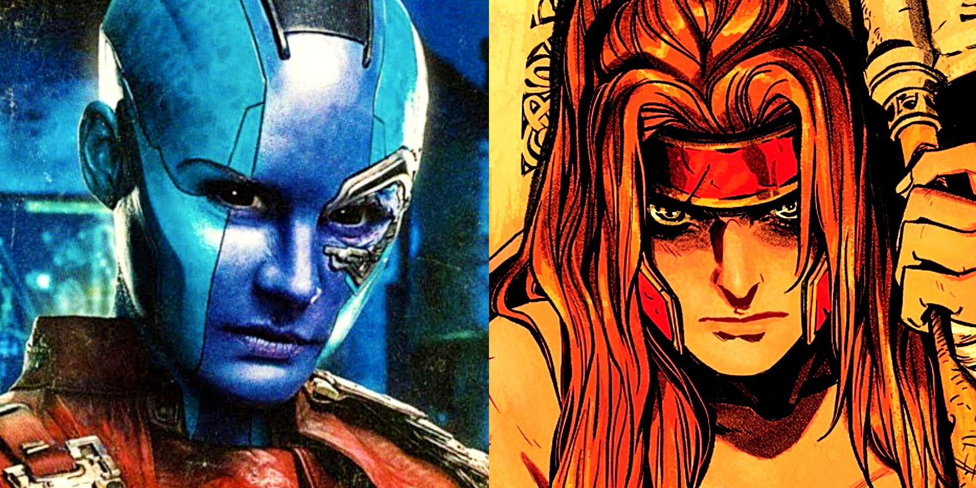 Karen Gillan as Nebula in the MCU and Artemis in DC