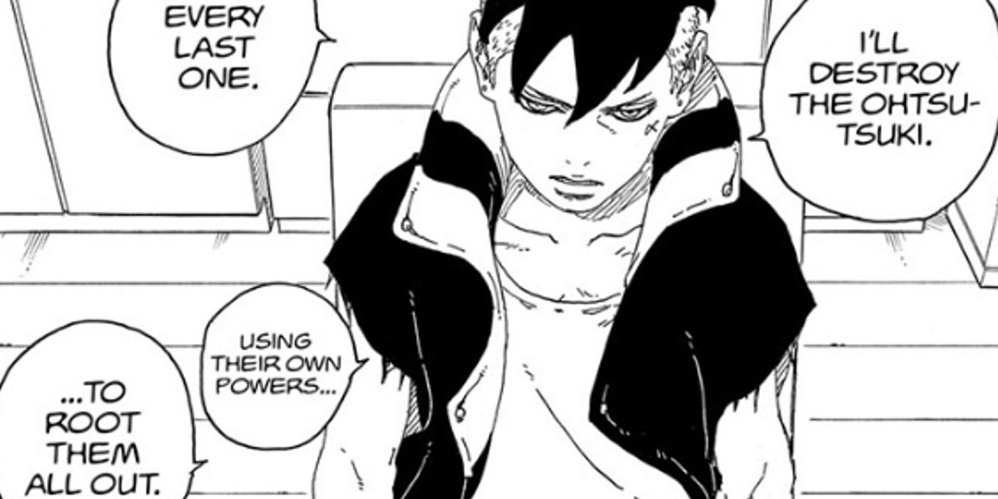 Kawaki says he'll kill all Ohtsutsuki including Boruto in Boruto chapter 77