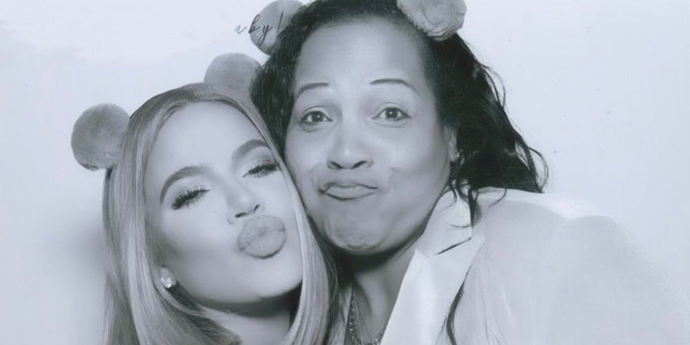 The Kardashians star Khloe posing with Tristan Thompson's mom Andrea Thompson