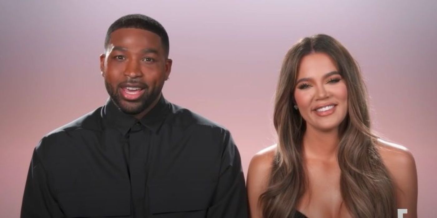 Khloe and Tristan smile during a confessional on KUWTK