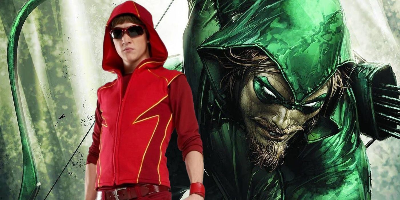 Kyle Gallner in the Bart Allen costume with the Green Arrow Comics Mashup