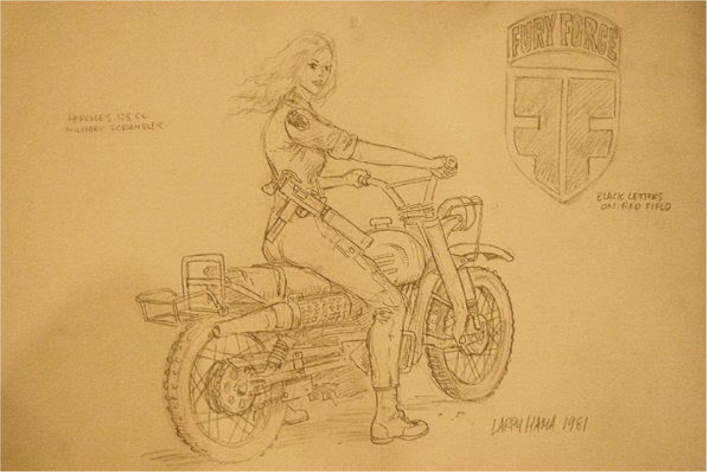 Logo e motocicleta Fury Force de Larry Hama