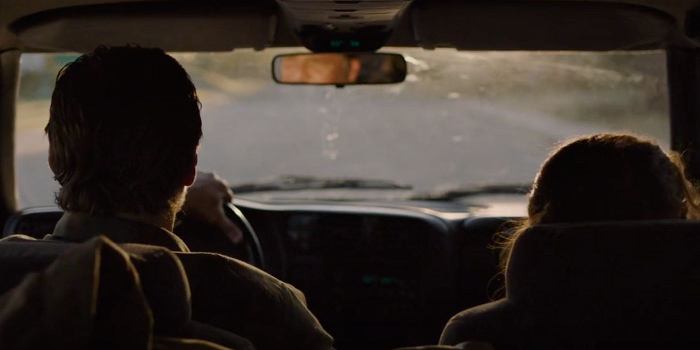 Joel and Ellie driving away from Lincoln in Last of Us episode 3