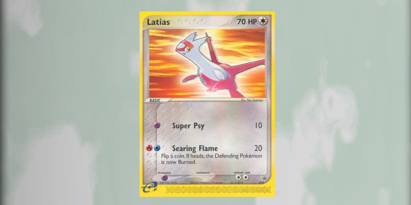 A Black Star Promo card of Latias from the Pokémon Trading Card Game.