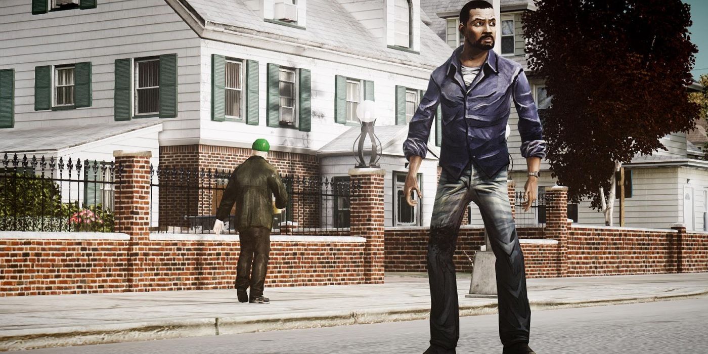 Lee walks on the street in Telltale's The Walking Dead