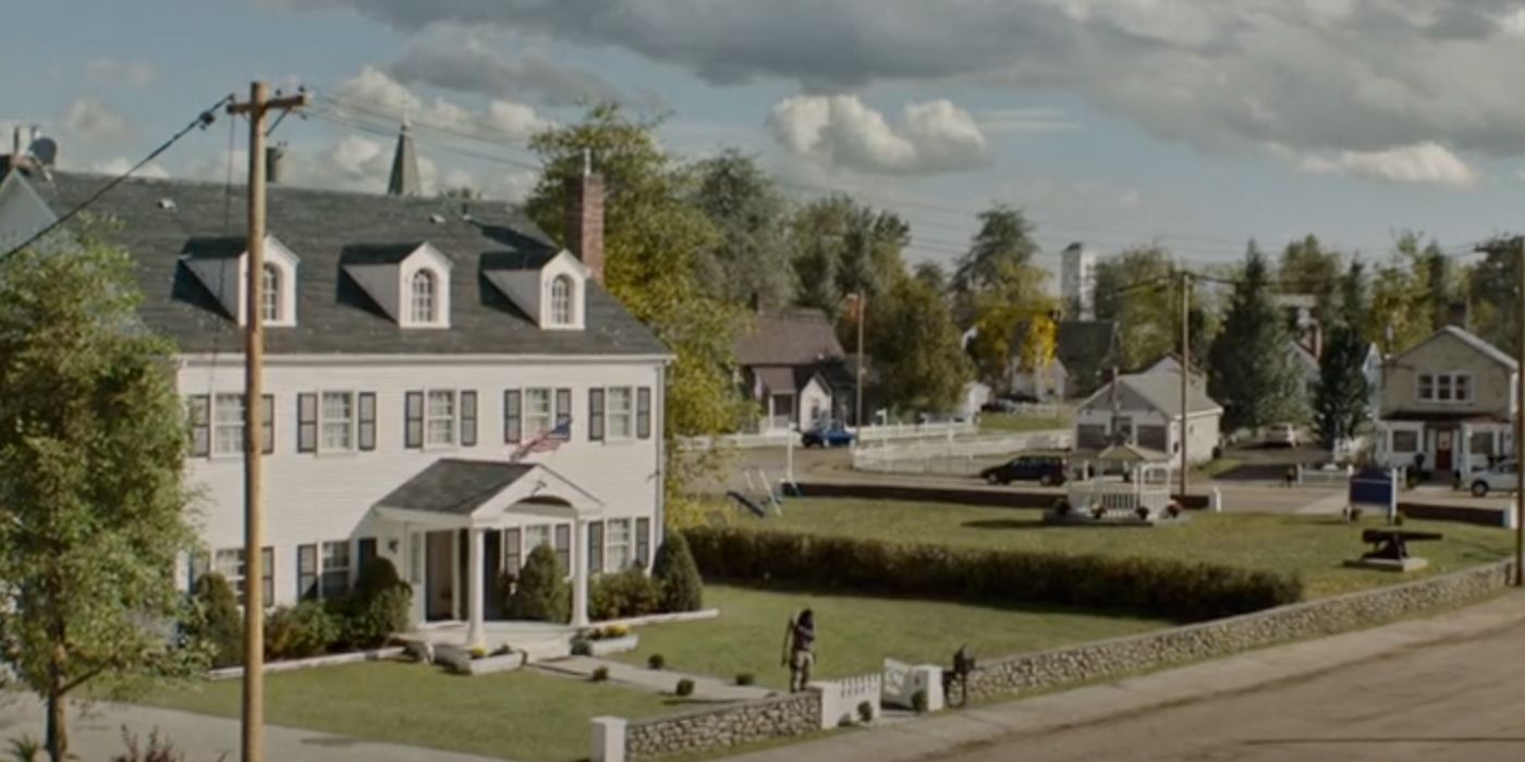 A wide shot of Bill's house in Lincoln as seen in Last of Us Episode 3