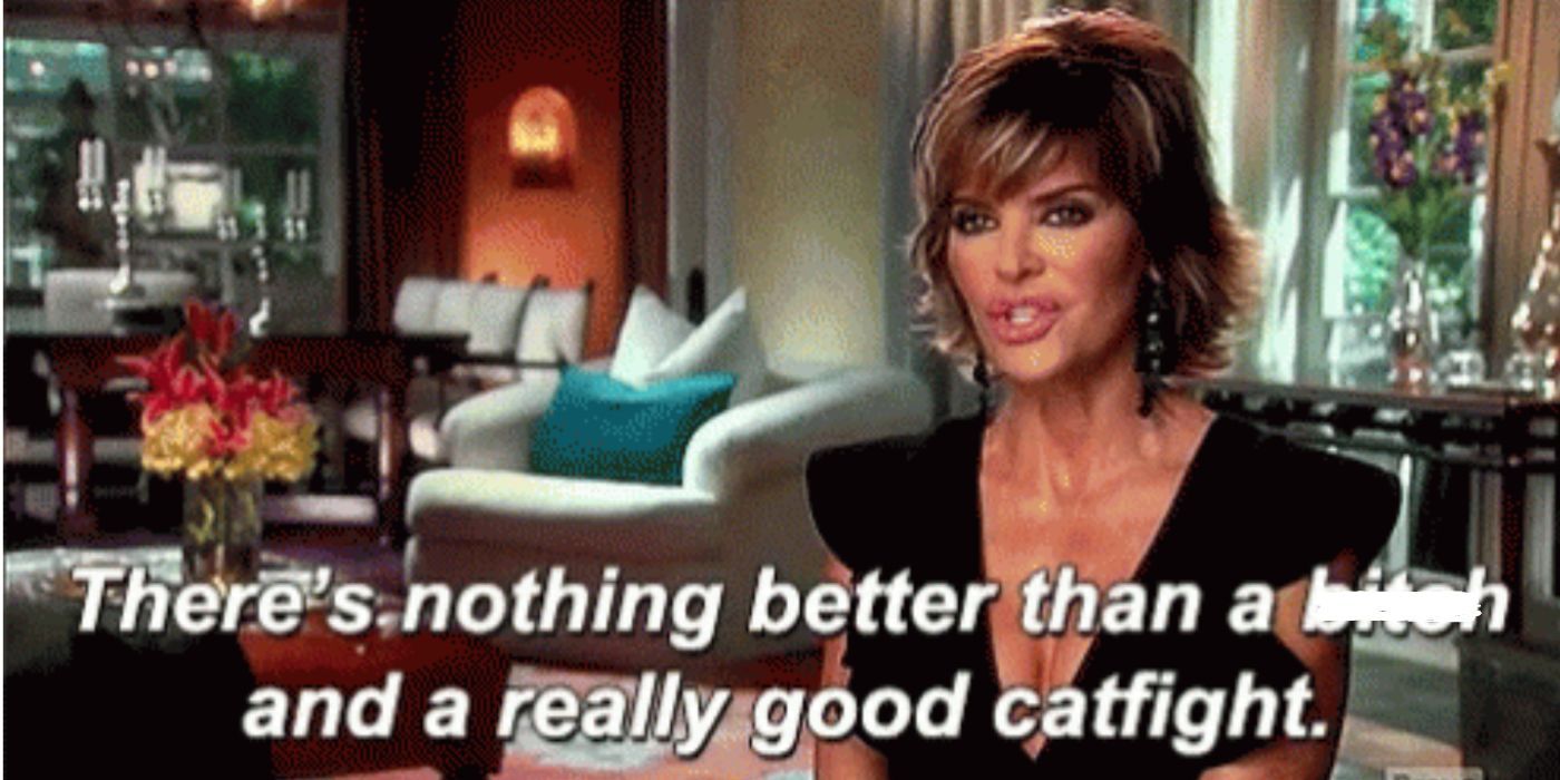 Lisa Rinna in a confessional talking about catfights