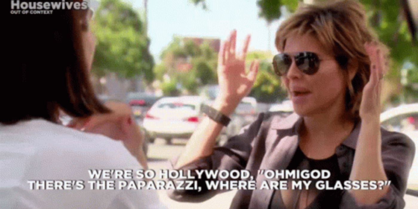 Lisa Rinna outside with paparazzi on RHOBH