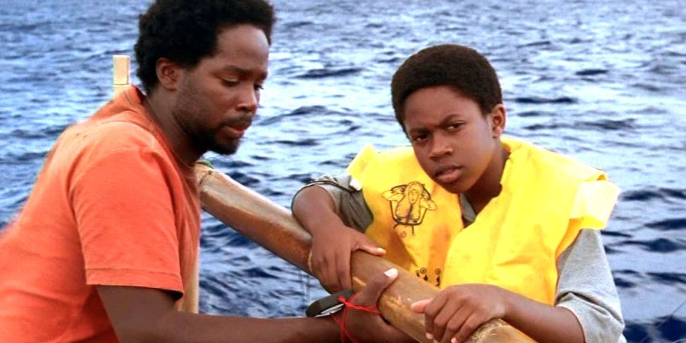 Michael and Walt on a boat in Lost