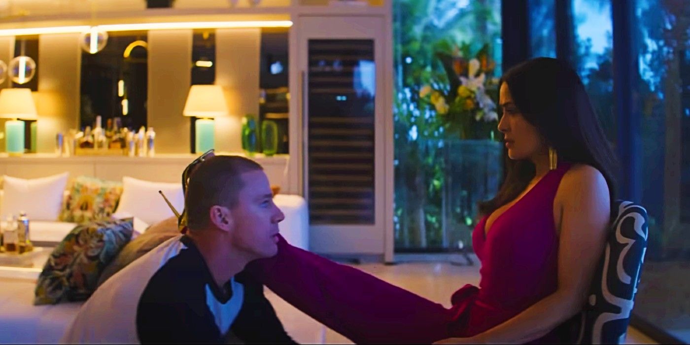 Channing Tatum and Salma Hayek in Magic Mike's Last Dance