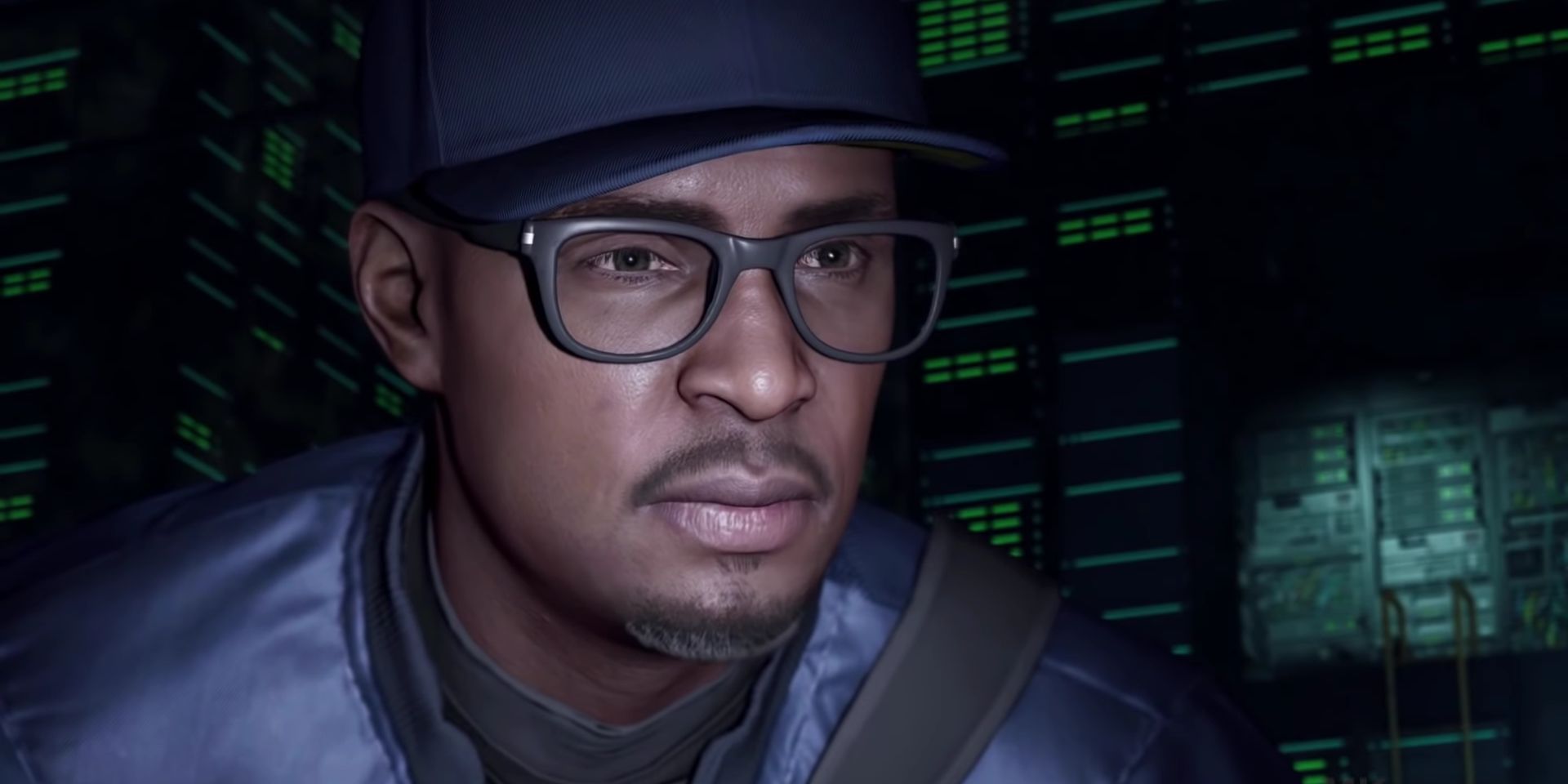 Marcus stares at his own CTOS record in the Watch Dogs 2 opening