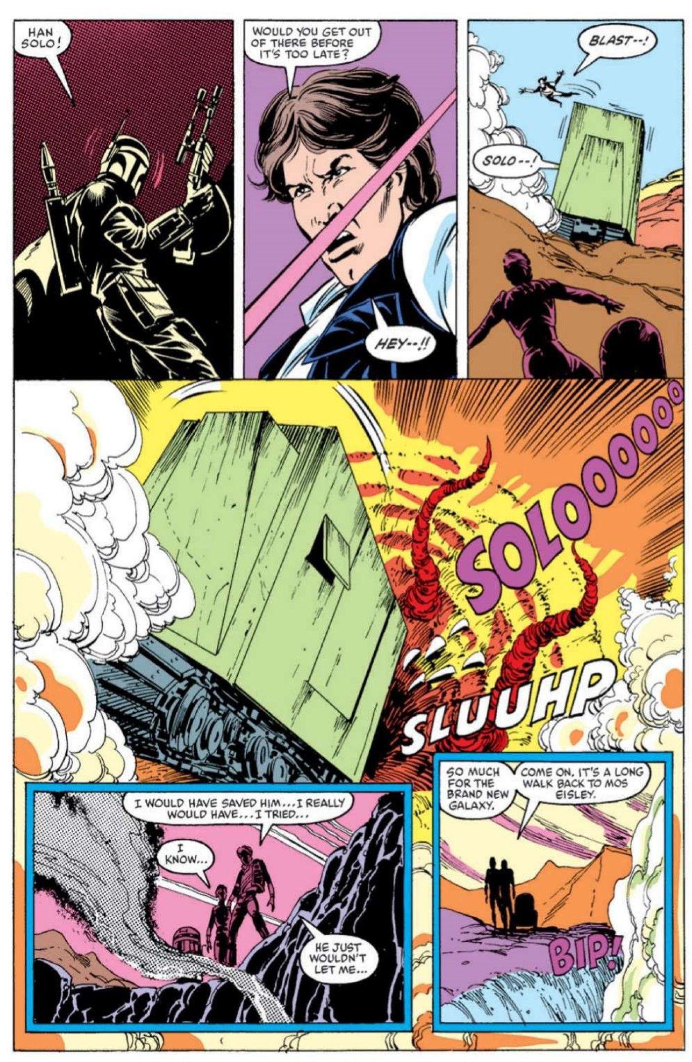 Boba Fett cai de volta no sarlacc em Marvel's Star Wars #81.