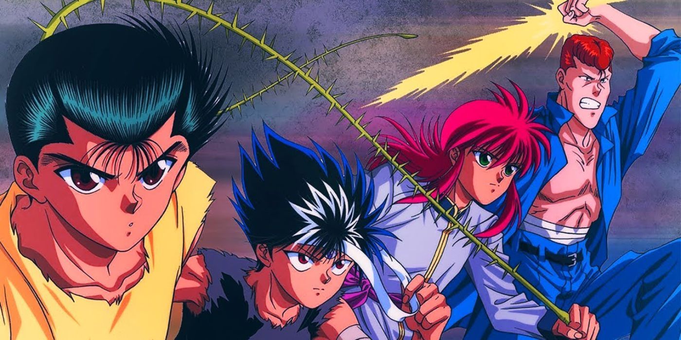 The main cast of Yu Yu Hakusho--Yusuke, Hiei, Kurama, and Kuwabara.