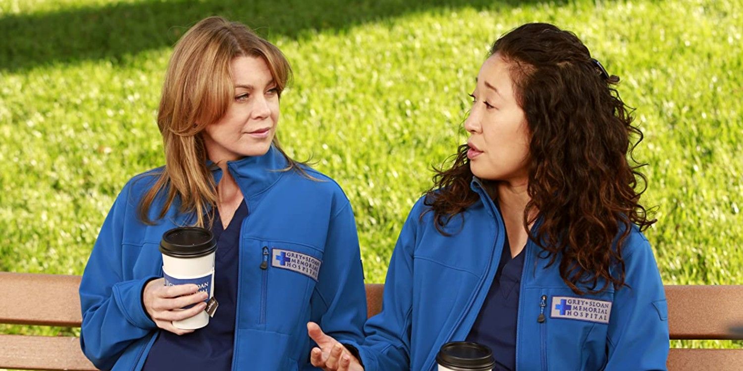 Meredith and Cristina talking on Grey's Anatomy