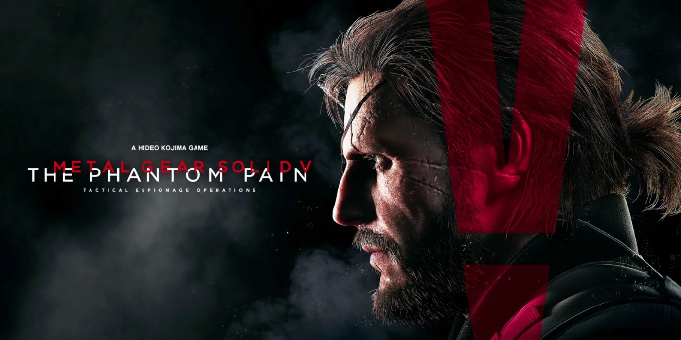 Key art for Metal Gear Solid V: The Phantom Pain featuring a side profile of Venom Snake.
