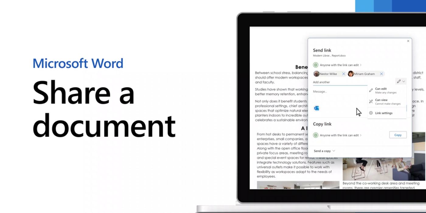 O anúncio Share A Document da Microsoft é visto