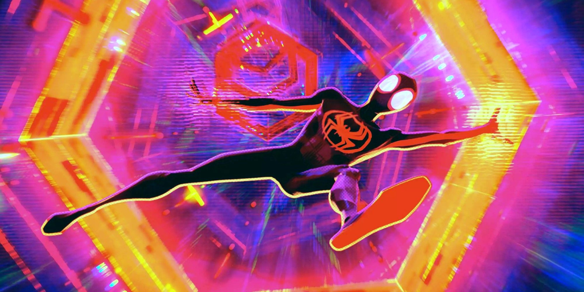 Miles viajando através do Spider-Verse em Spider-Man Across the Spider-Verse