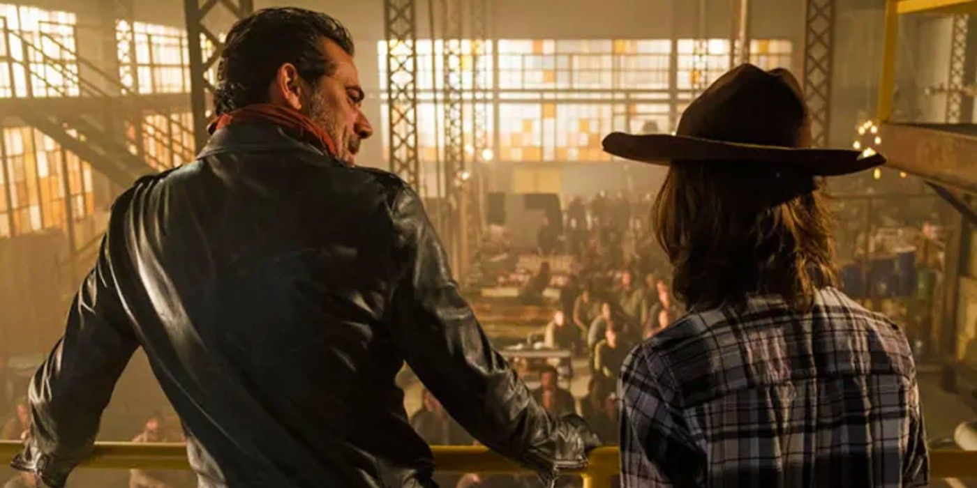 Negan and Carl in The Walking Dead