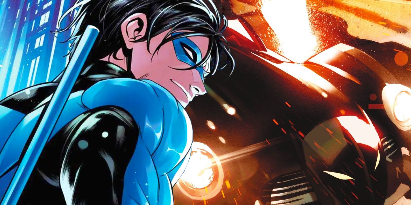 Nightwing and Batmobile in DC's Batman: Urban Legends