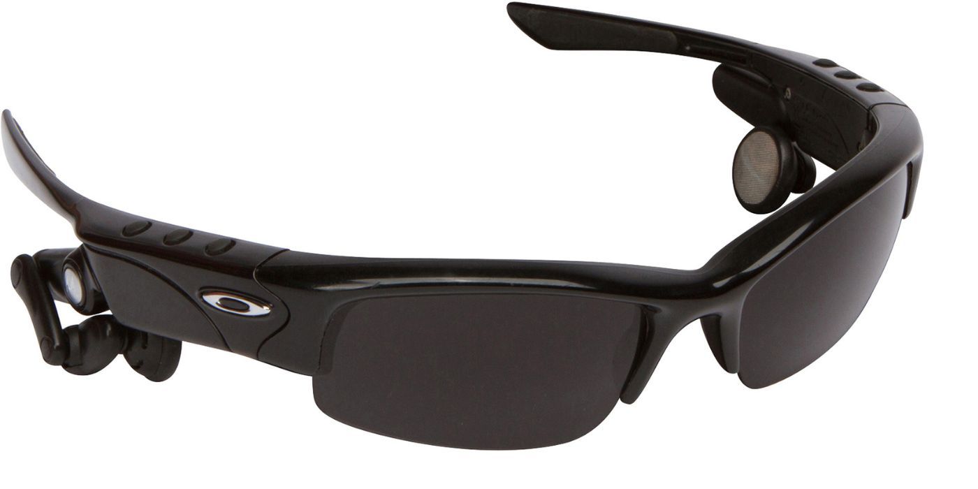 Oakley THUMP sunglasses with MP3 player on white background