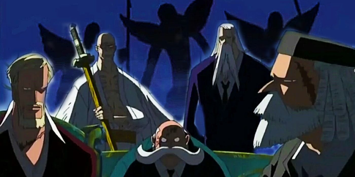 One Piece five elders gorosei with shadow giants