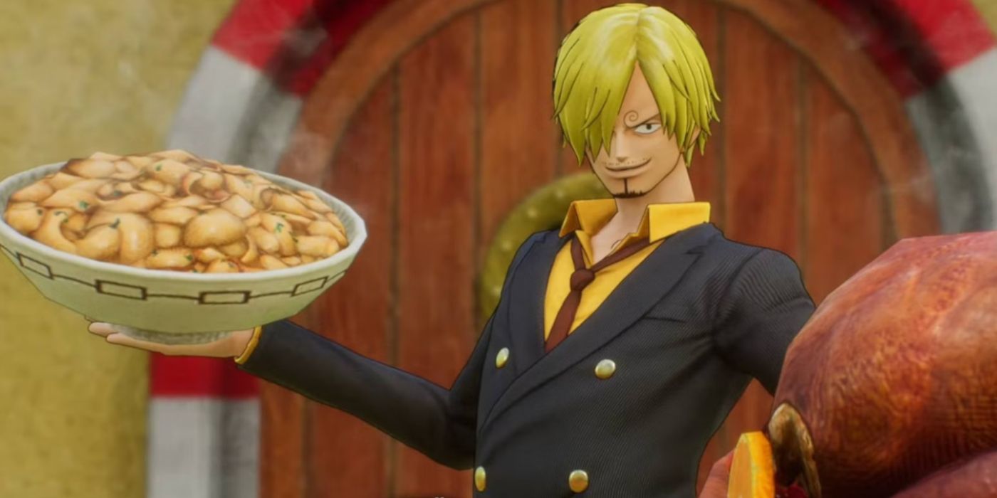 One Piece Odyssey Sanji Cooking Large Meal for Other Strawhats Endgame Cutscene Non-Spoiler