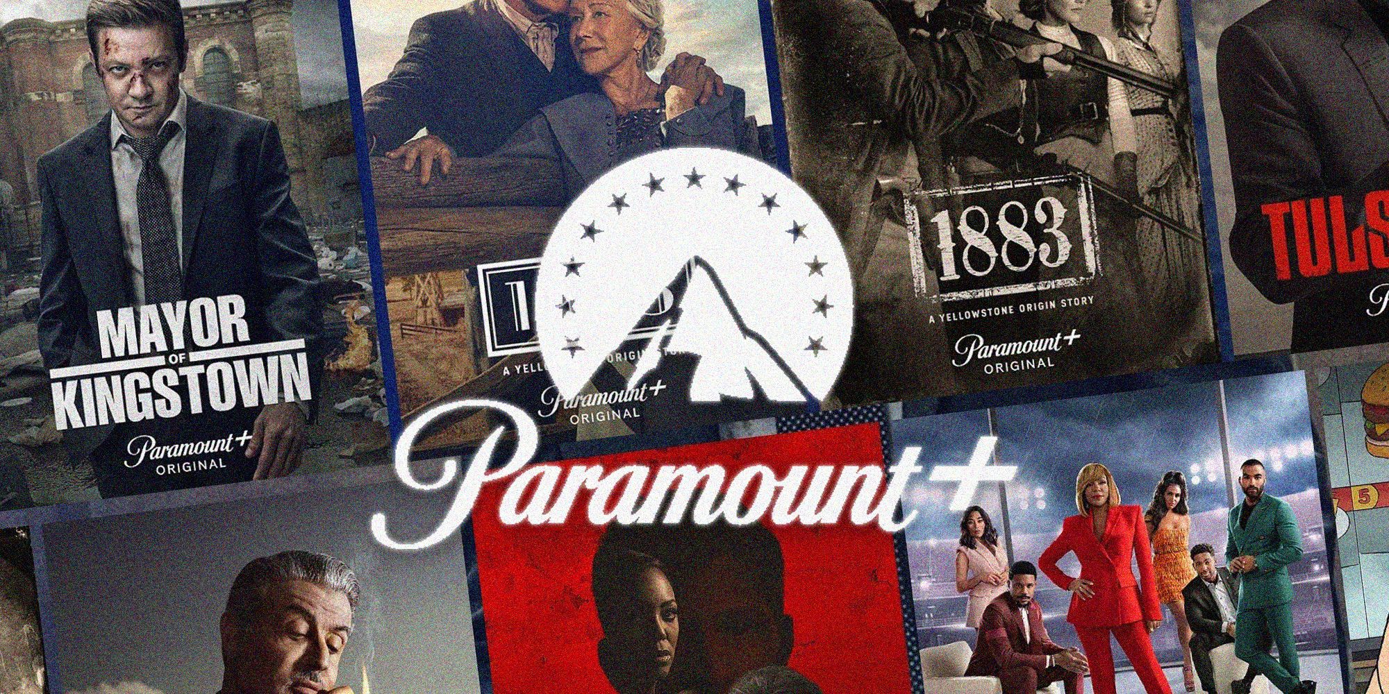 Paramount Plus show banner logo over TV show montage