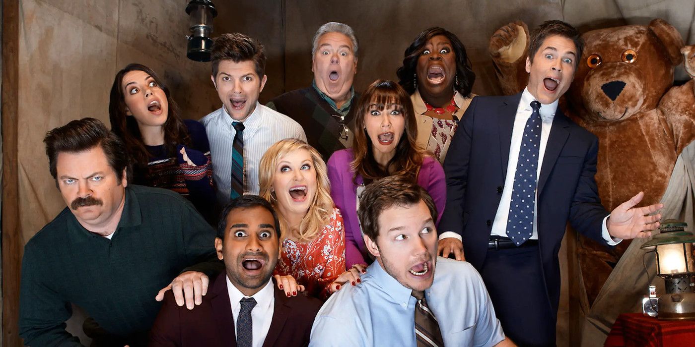 Parks and Recreation Cast yelling together