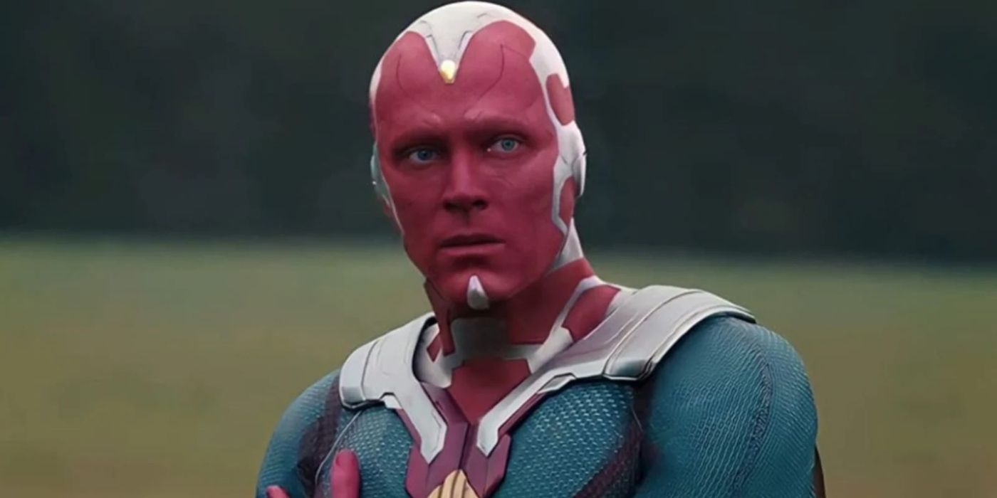 Vision standing in a field in the MCU's WandaVision