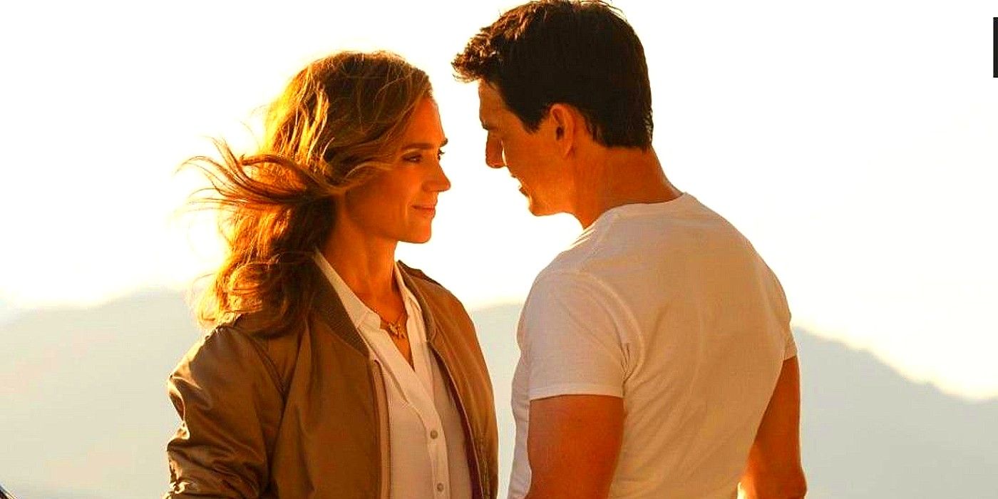 Penny and Maverick standing close together in Top Gun 2