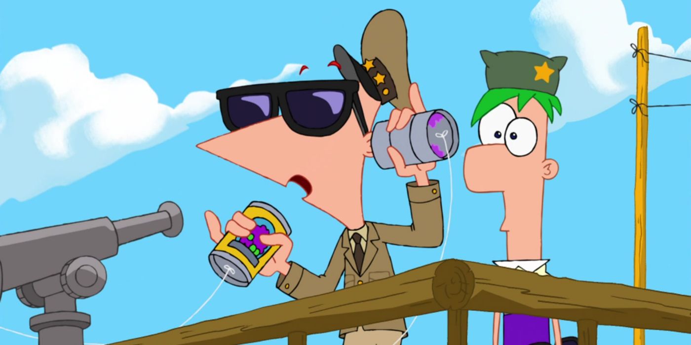 Phineas et Ferb habillés en tenue militaire