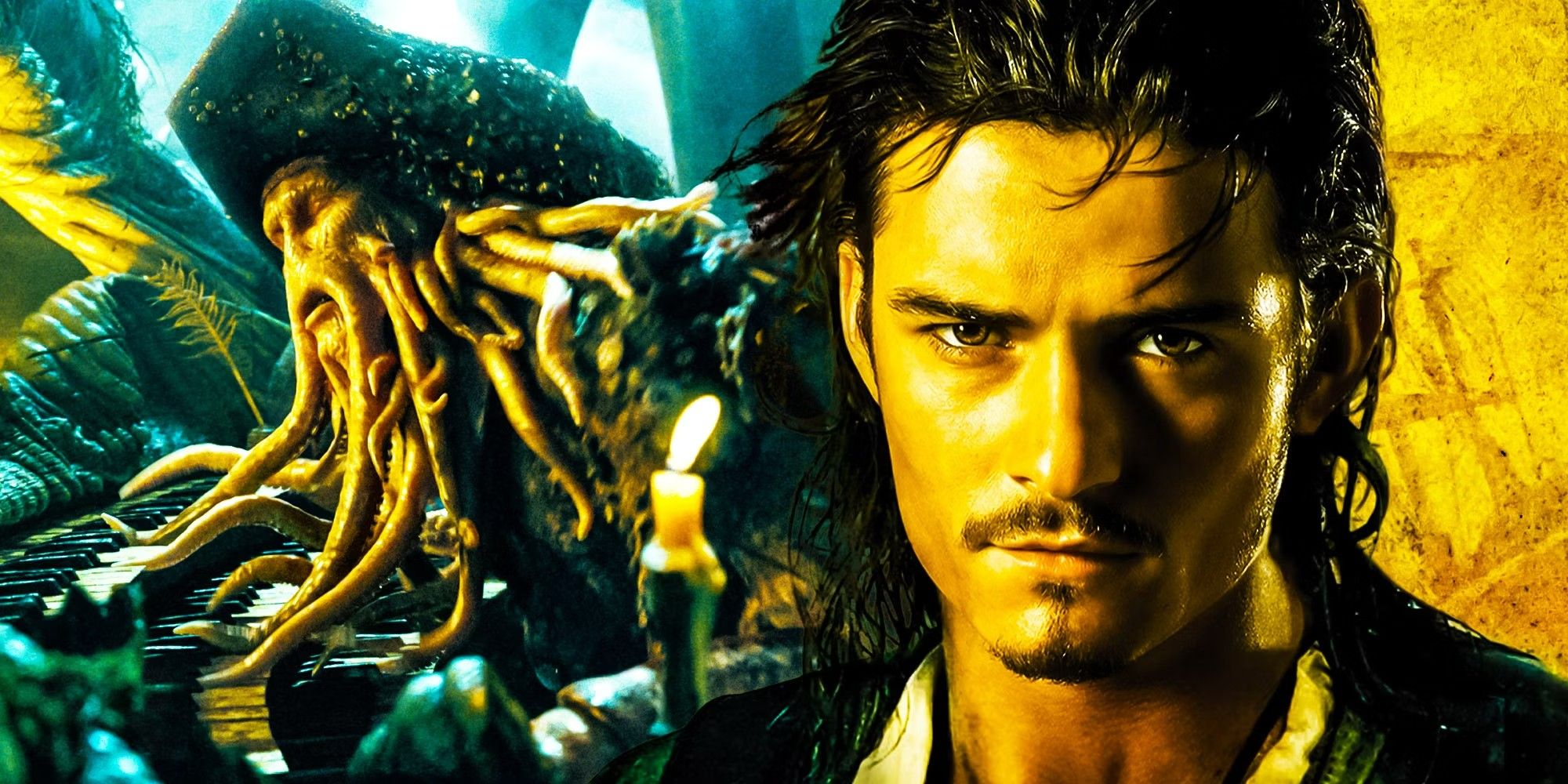 Davy Jones and Will Turner in Pirates of the Caribbean