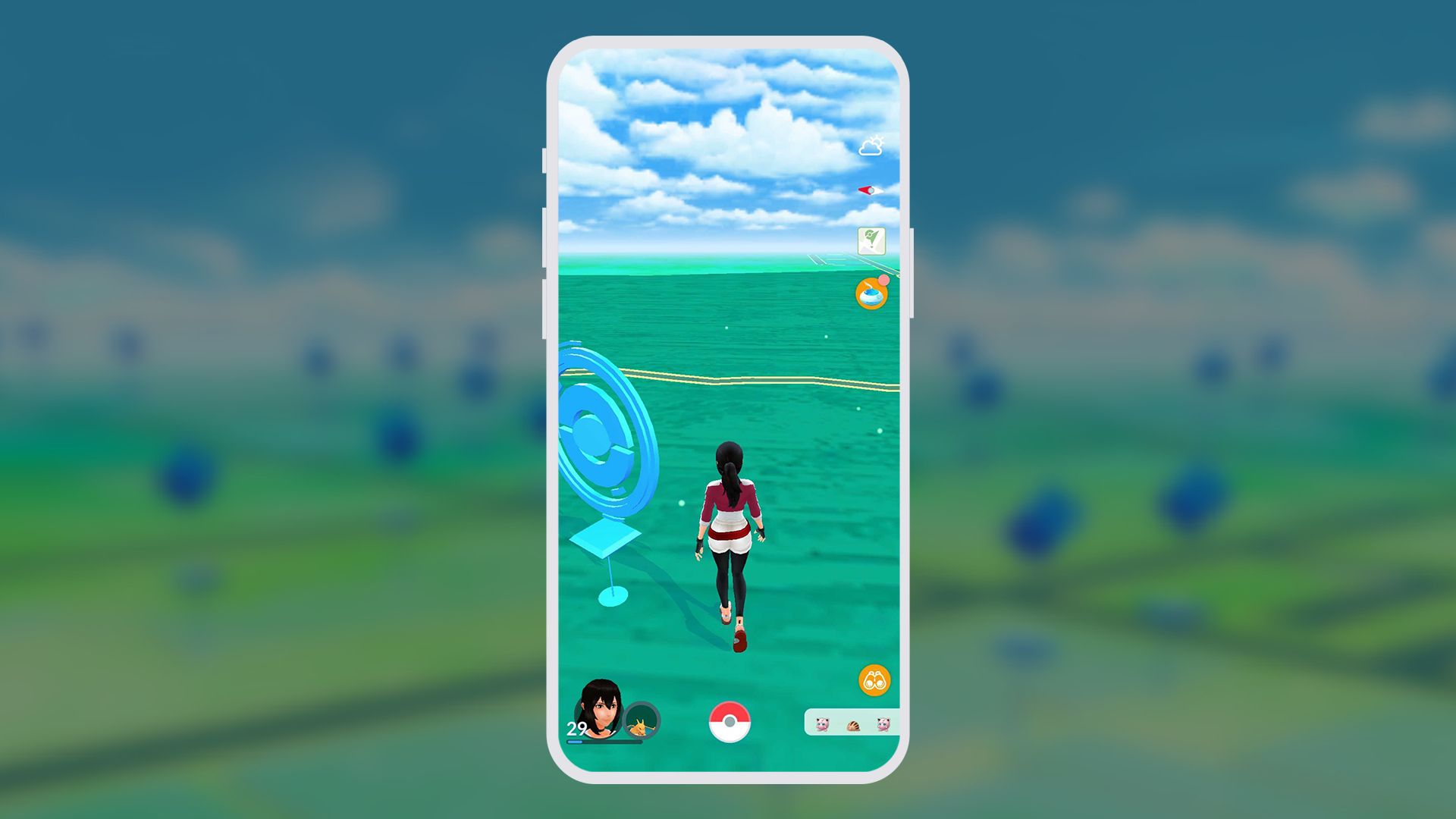 Pokemon GO Pokemon Trainer Approaching Kecleon Pokestop