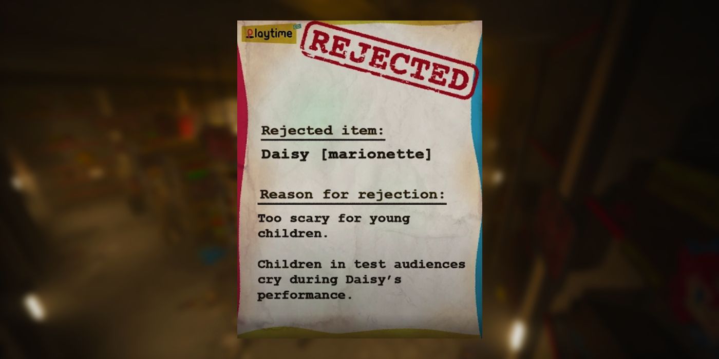 A carta de rejeição de Daisy em Poppy Playtime Capítulo 2.