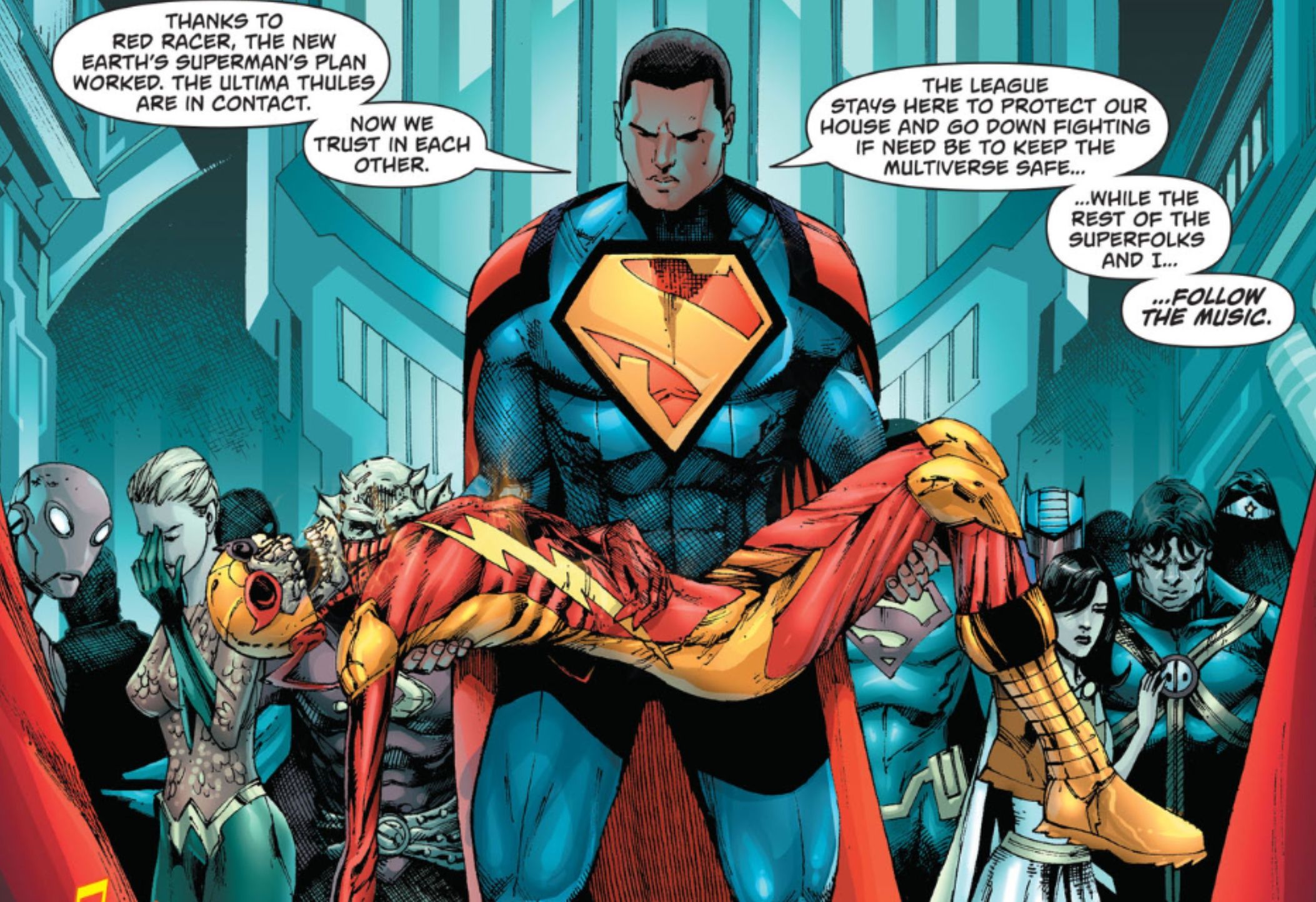 La mort de Red Racer dans Superman #16
