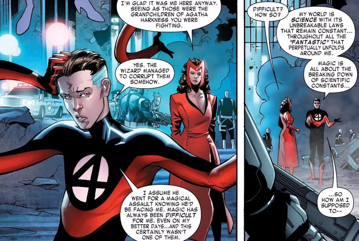 reed richards admits to scarlet witch he can't deal with magic fantastic four