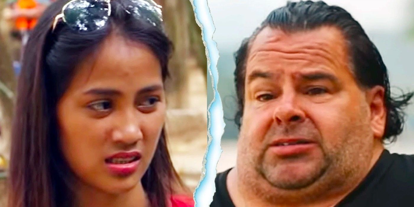 Split image of Rose Vega and Big Ed Brown from 90 Day Fiancé serious expressions