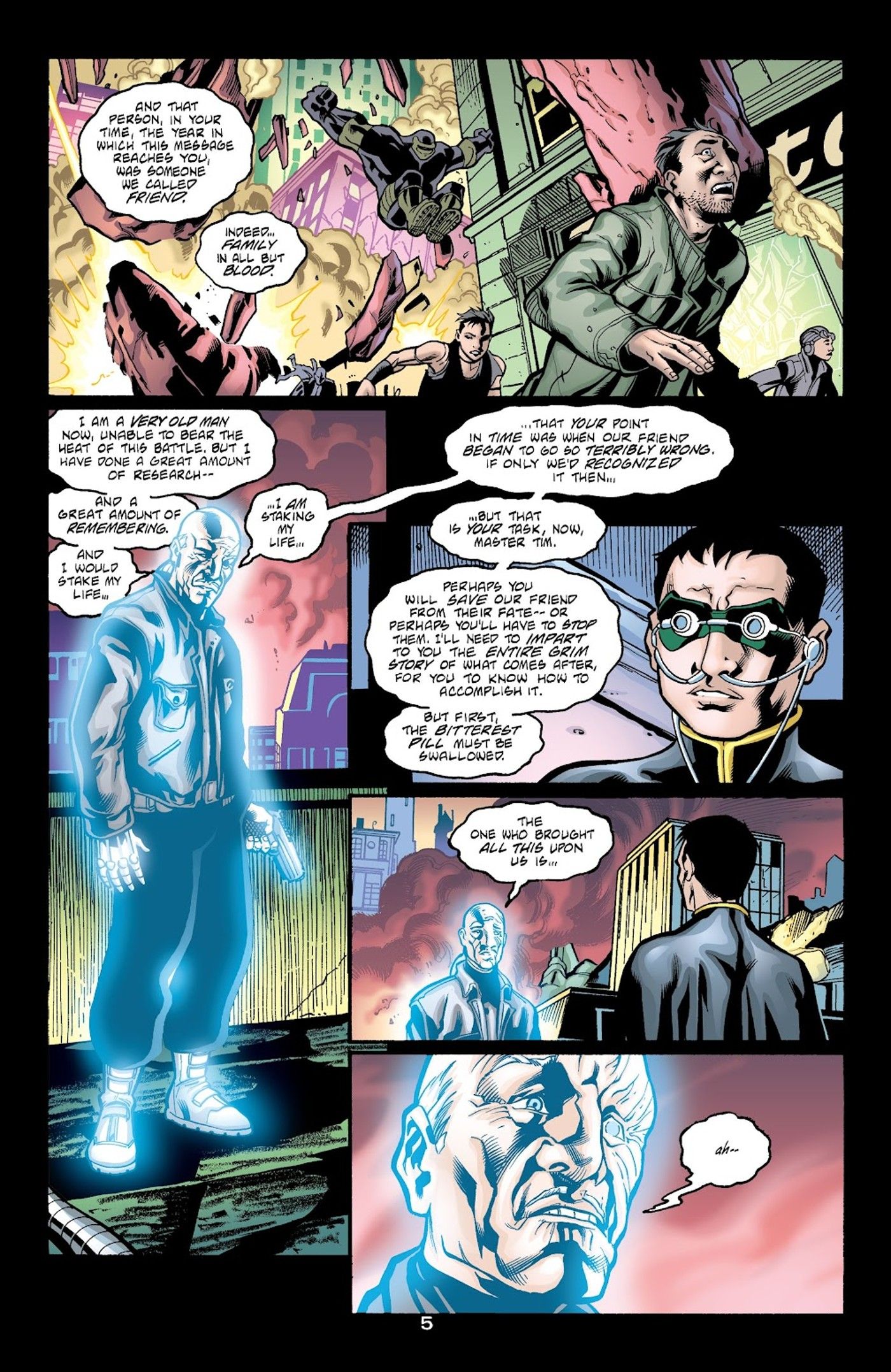 Tim Drake and Hologram Alfred in Robin #117