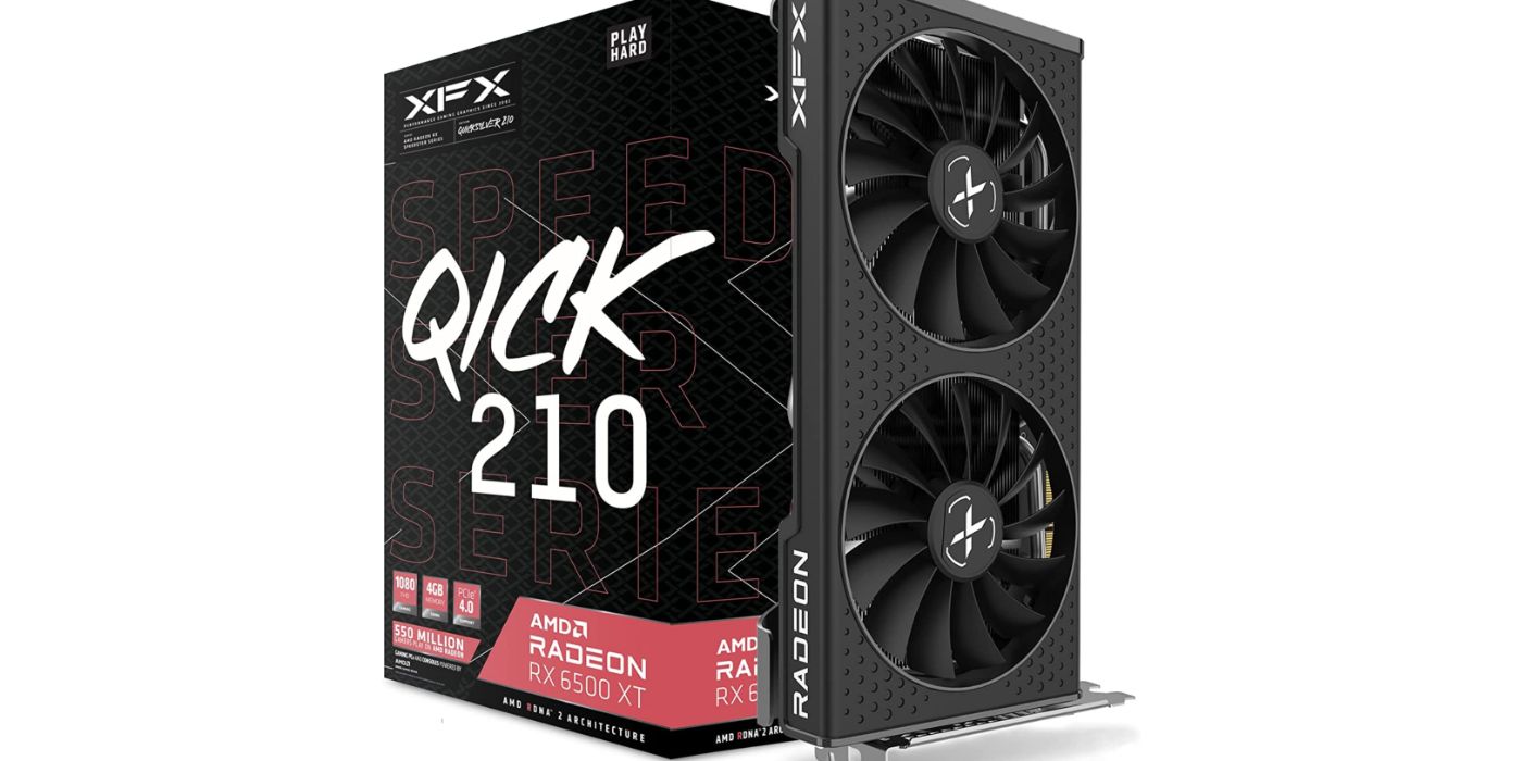 Promo image of the XFX brand AMD Radeon RX 6500 XT.