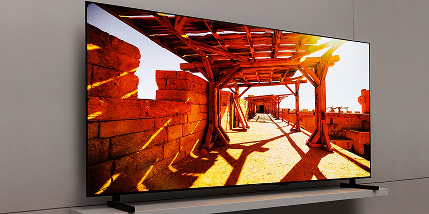 Samsung QD-OLED TV mounted on a wall