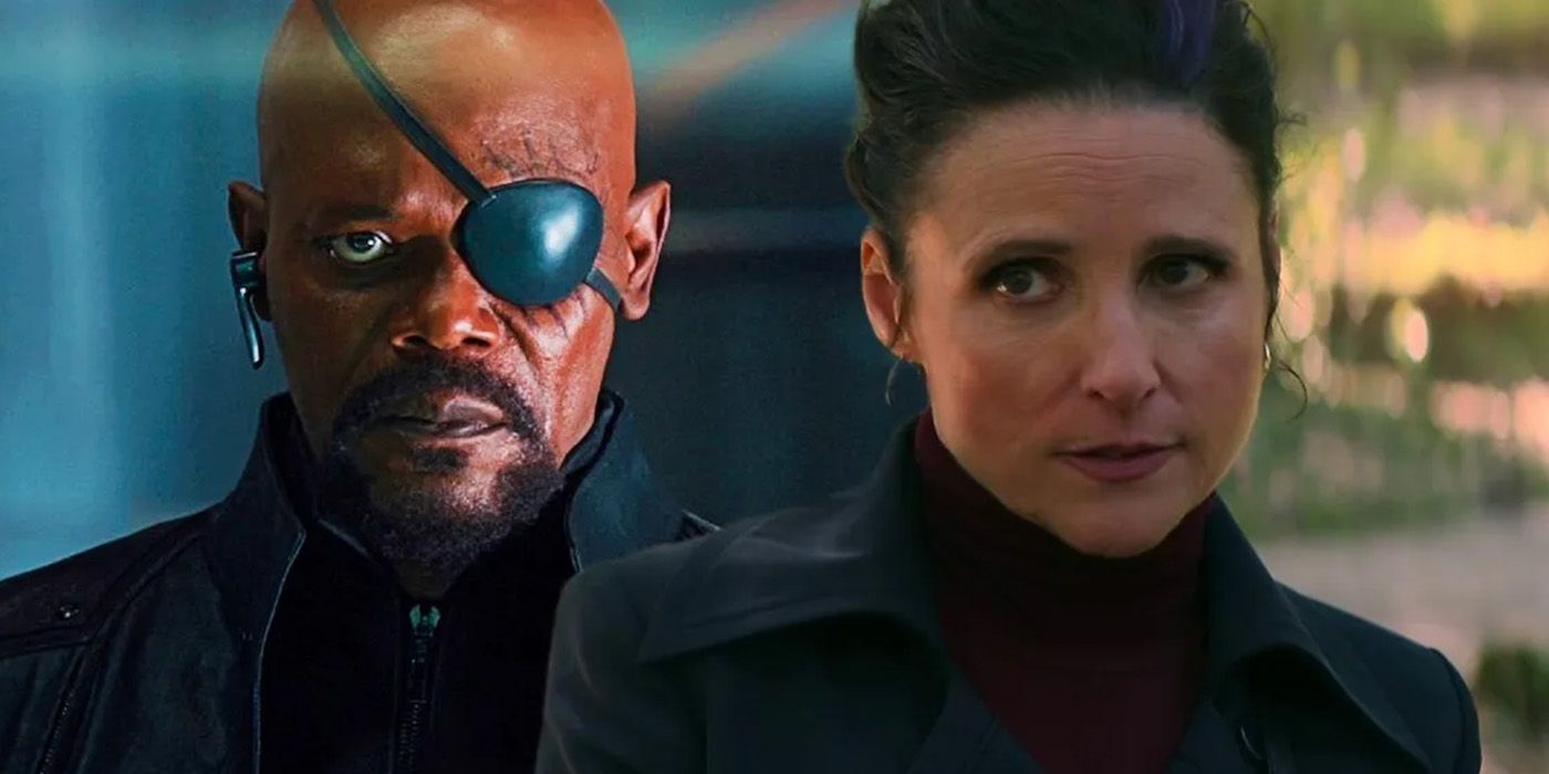 samuel l jackson as nick fury and julia louis dreyfus as valentina in the mcu