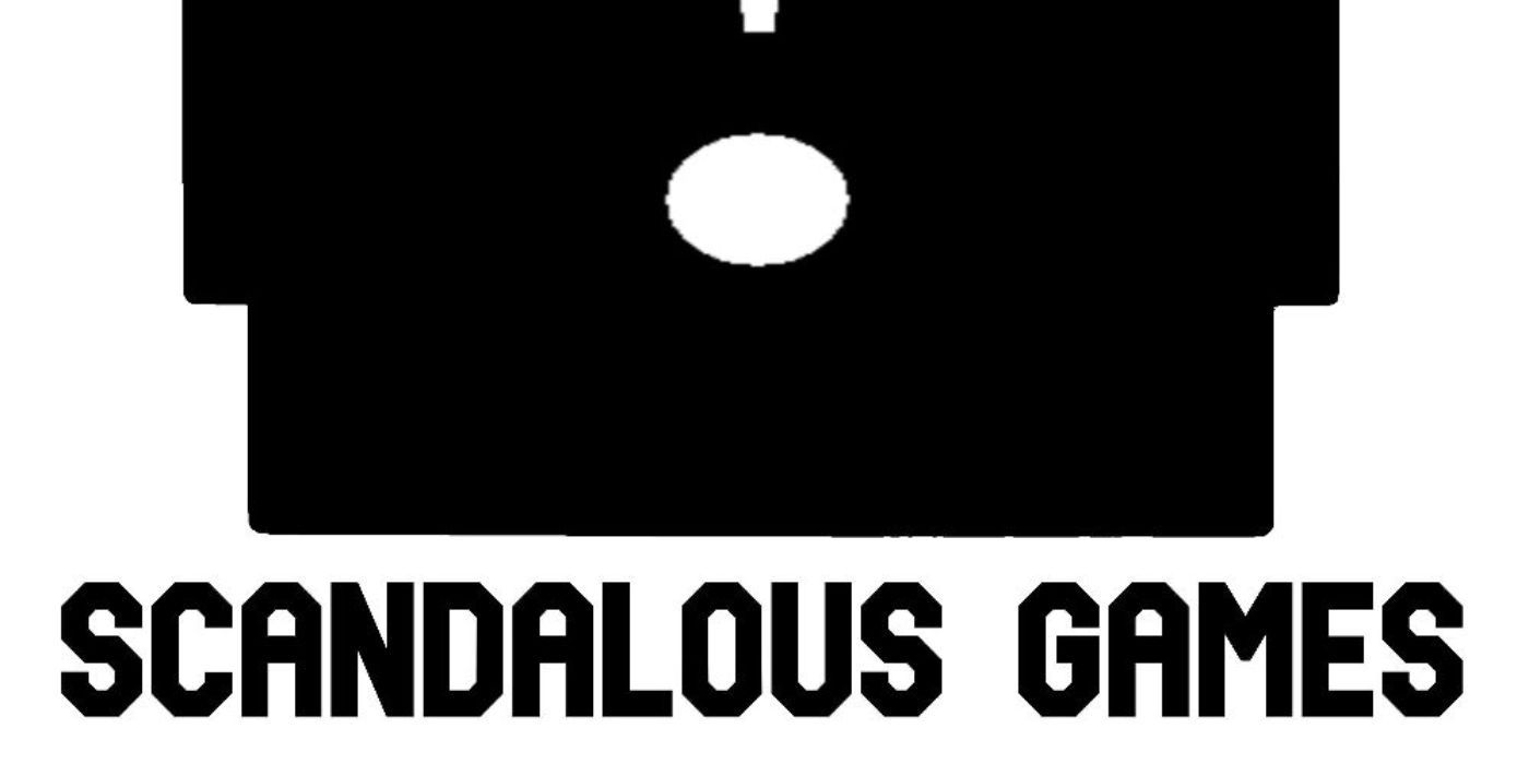 O logotipo do podcast Scandalous Games é visto